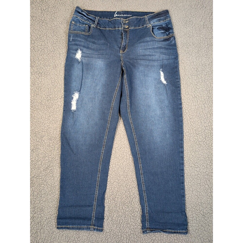 Lane Bryant Womens Distressed Skinny Jeans Size 18 Plus Size Stretch Denim